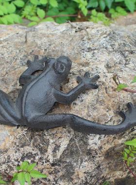 复古怀旧铸铁工艺铁艺青蛙别墅庭院家居酒店会所动物装饰品摆件