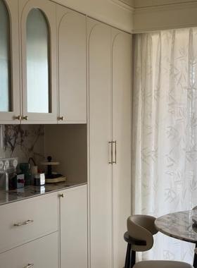 竹影 法式复古客厅阳台提花纱帘白色中古风窗帘高级感白纱不透人