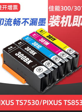 适用CANON佳能PIXUS TS7530墨盒BCI-300 BCI-301 TS8530日本打印机墨盒BCI-330PGBK BCI-331墨盒黑色BK C M Y