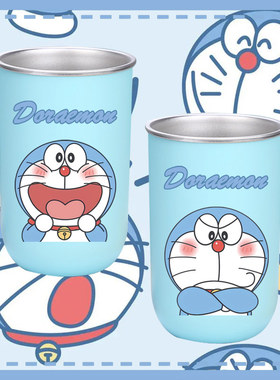 卡通哆啦A梦联名机器猫叮当猫动漫周边二次元不锈钢漱口刷牙杯ww