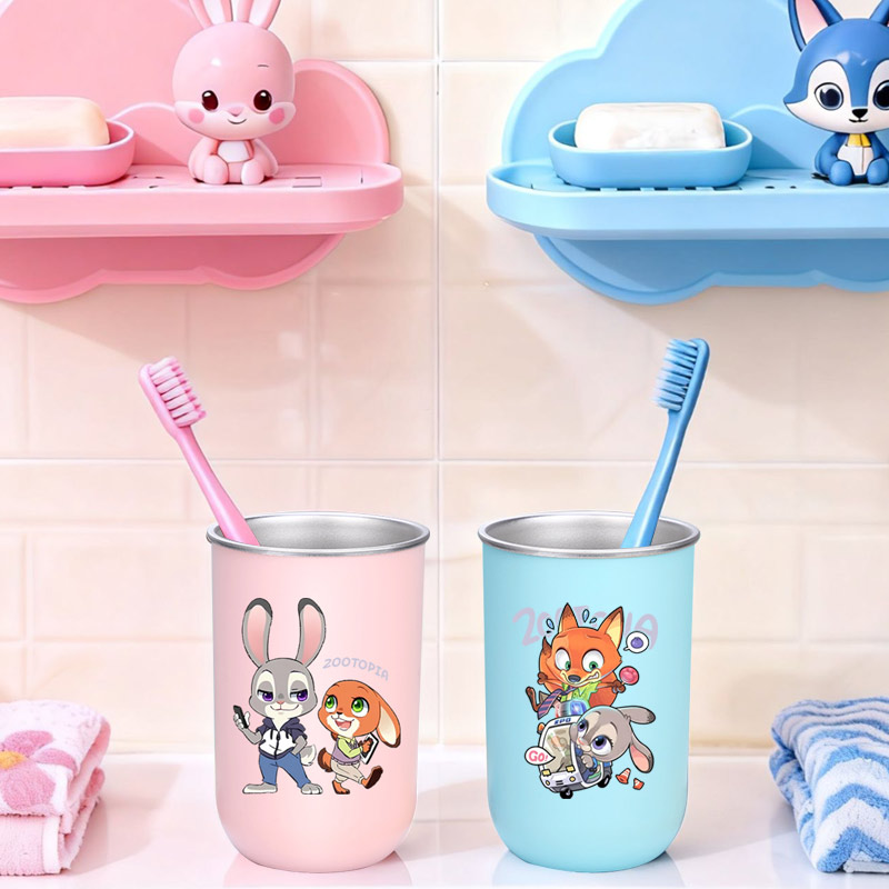 疯狂动物城动漫不锈钢漱口杯子