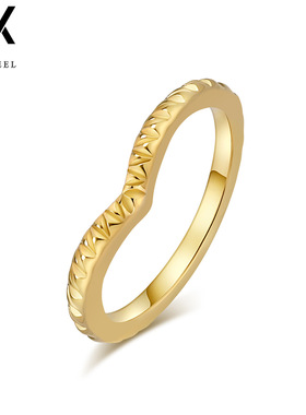 时尚简约风桃心钛钢戒指女结婚订