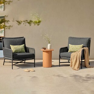 户外藤编沙发庭院阳n台单人藤椅防水休闲酒店售楼部民宿花园林家