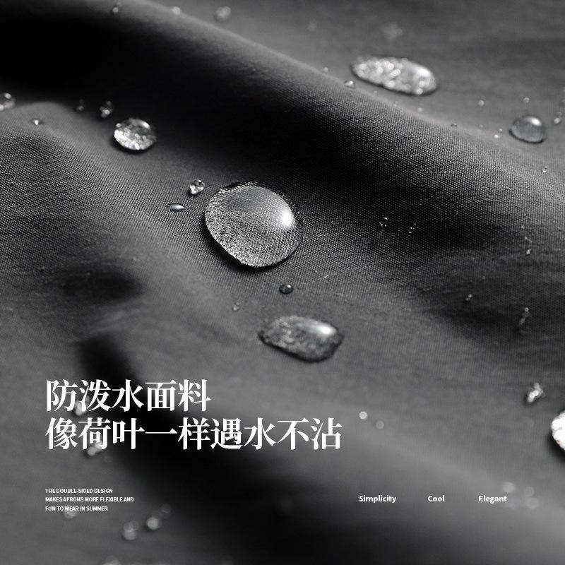 日系防泼水家用围裙长款u日韩式厨房围兜画画咖啡店文艺工作服