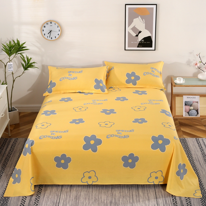 纯棉全棉床单单件斜纹棉双人1.8m床床单枕O套2件套宿舍单人床单