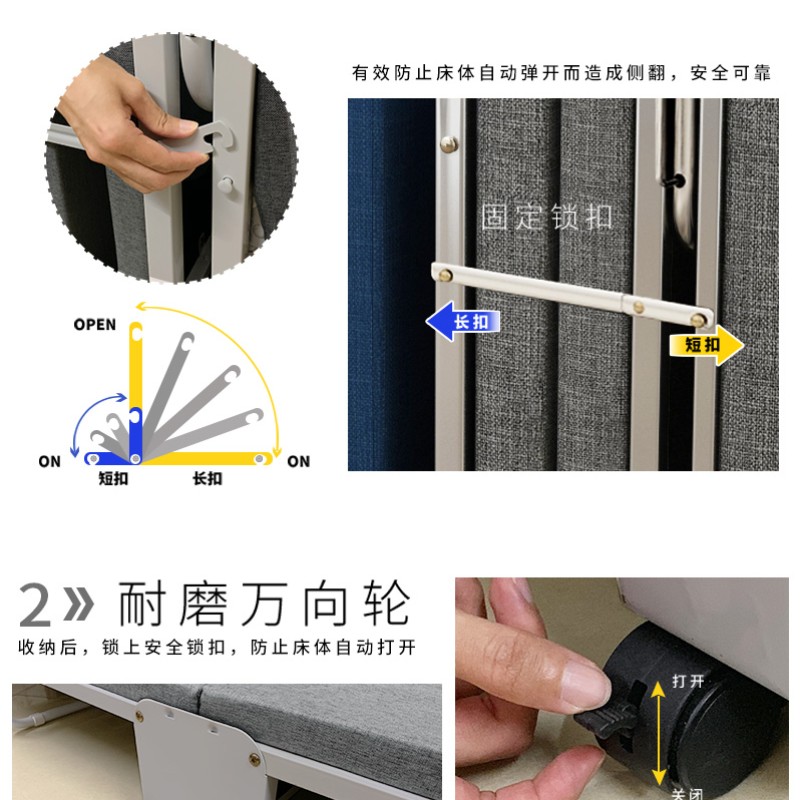 加固三折办e公室午休折叠床单人床家用躺椅午睡床陪护床四折行军