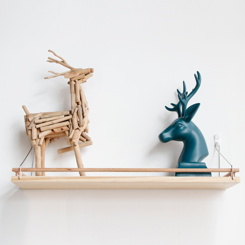 手工实木一字形隔板墙上置物架免打孔壁挂客厅R电视墙卧室墙壁收