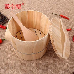 杉木蒸饭木桶饭桶木制糯米饭厨房家用商用大小号蒸笼X竹制传统甑