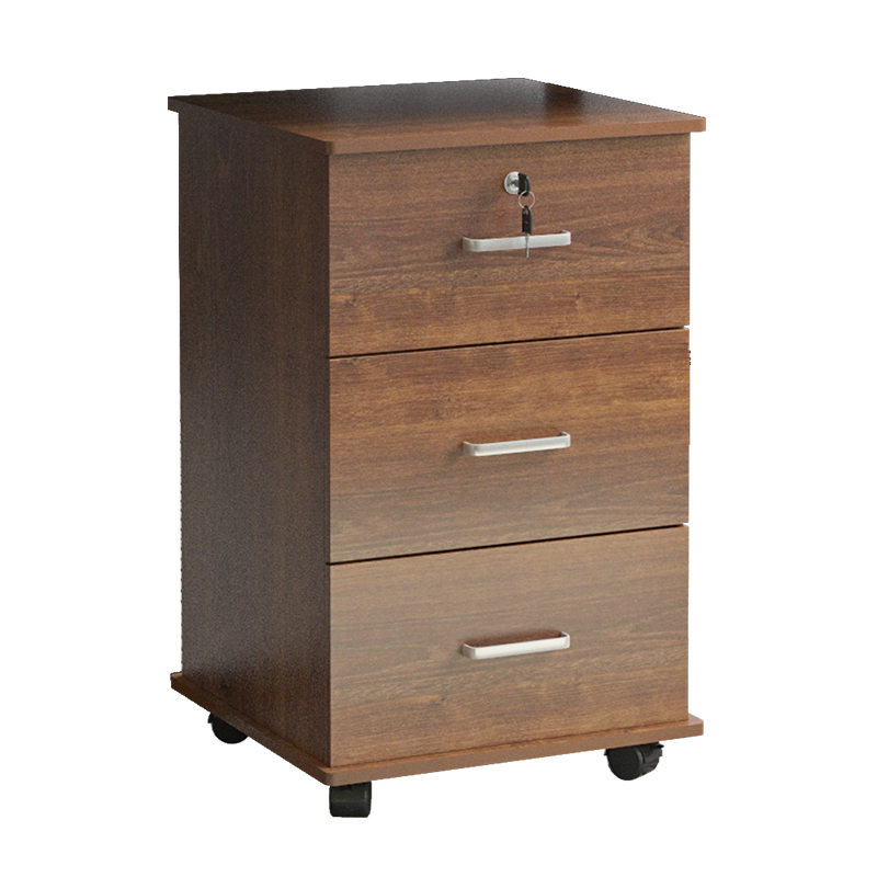 加高三抽移d动文件柜65高木质带锁小柜子储物柜办公室桌下抽屉矮