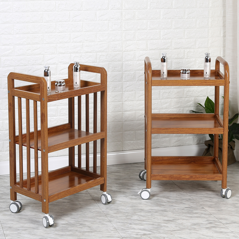 美容院推车欧式美容店工具车仿实木美容小推车美移X动三层置物架