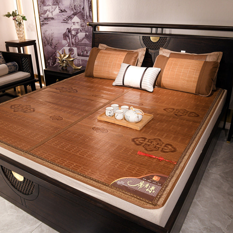 夏季竹席凉席1.8m1.5/2米床双面折叠可J水洗单人学生宿舍藤凉席0.,床上用品,竹席,淘宝优惠券,粉丝福利购,淘宝优惠卷