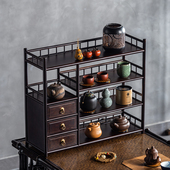 新博古架中式 桌i面茶叶茶灌杯架子茶宠具收纳架茶壶置物展示收纳