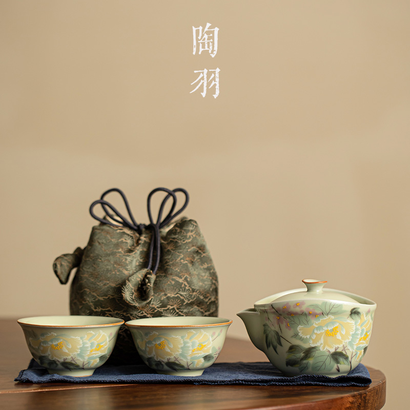 汝窑盖碗茶杯大号单个高档u泡茶手抓壶防烫手泡茶杯功夫旅行茶具