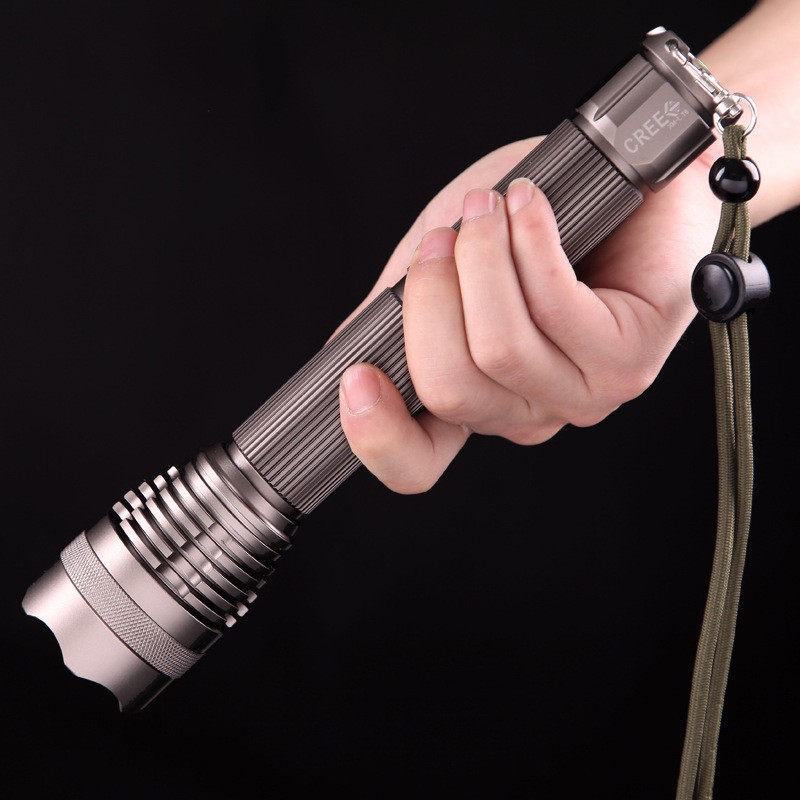 强光手电筒户外超亮26650充电远射防水50L00氙气灯防身多功能手电