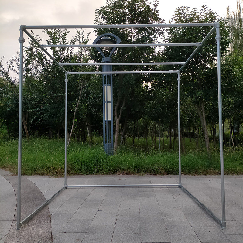 镀锌钢管水管晾衣架落地户t外防风双杆加厚四方晒被凉衣架瓜果棚