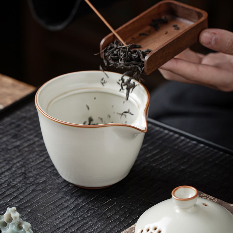 米黄汝窑手抓壶盖碗防q烫单壶单个茶杯高档泡茶碗陶瓷家用功夫茶