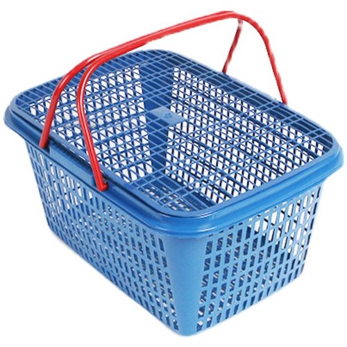 厂家直销草莓篮采摘篮子塑料手提水果篮子方形P手提篮带盖水果篮