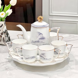 茶具套裝 輕奢高檔陶瓷水杯茶壺茶杯家用客廳待客結婚禮 20e24新款