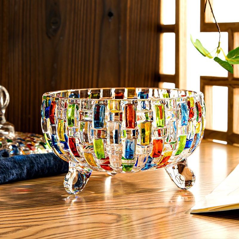 意大利风彩绘糖果罐编制玻璃糖果收F纳盒零食小吃收纳罐家居摆件