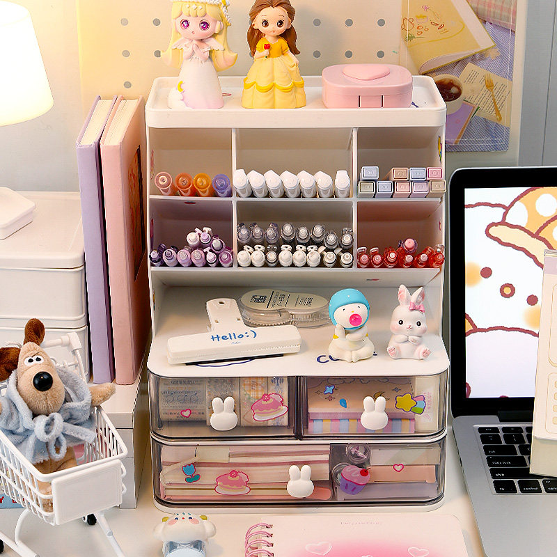 斜插式笔筒超大容量儿童女孩书桌桌面女置物架学习U台文具笔收纳