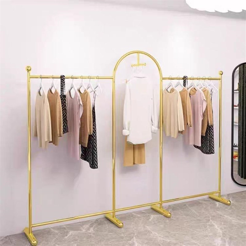 速发服装店展示架铁艺组合黑色货架衣服挂衣架装店衣架陈列架