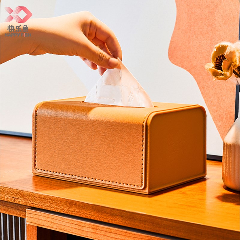 速发用巾盒客意高档轻奢抽纸盒茶几摆件家纸创厅镀金皮纹高级感