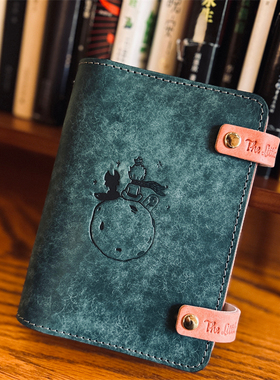 真皮活页2025礼物海盐蓝pueblo皮A7手账本记事本M5奇葩A6活页定制