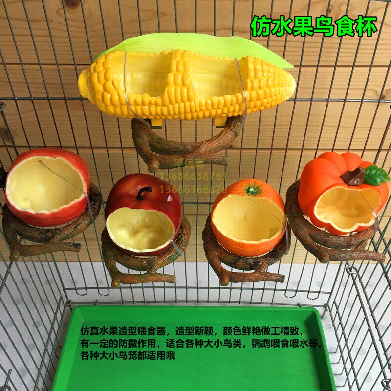 速发鹦鹉鸟类防撒喂食器虎皮牡丹食槽画食伯水眉盒树脂劳果状鸟食