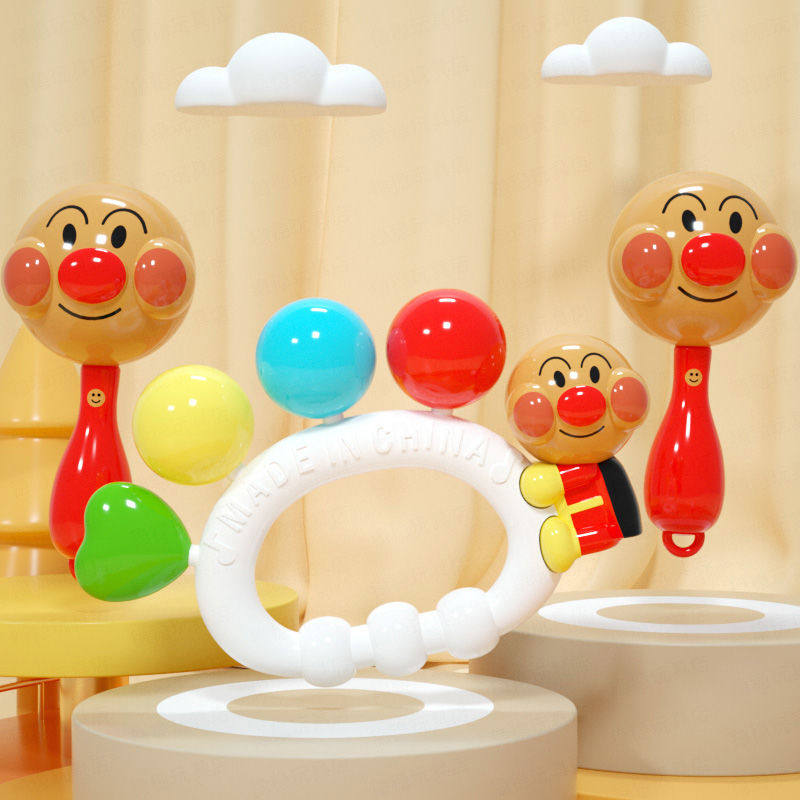 速发2024新款新生宝宝沙摇铃手锤拨个鼓安抚玩具0-6-12浪月婴儿抓