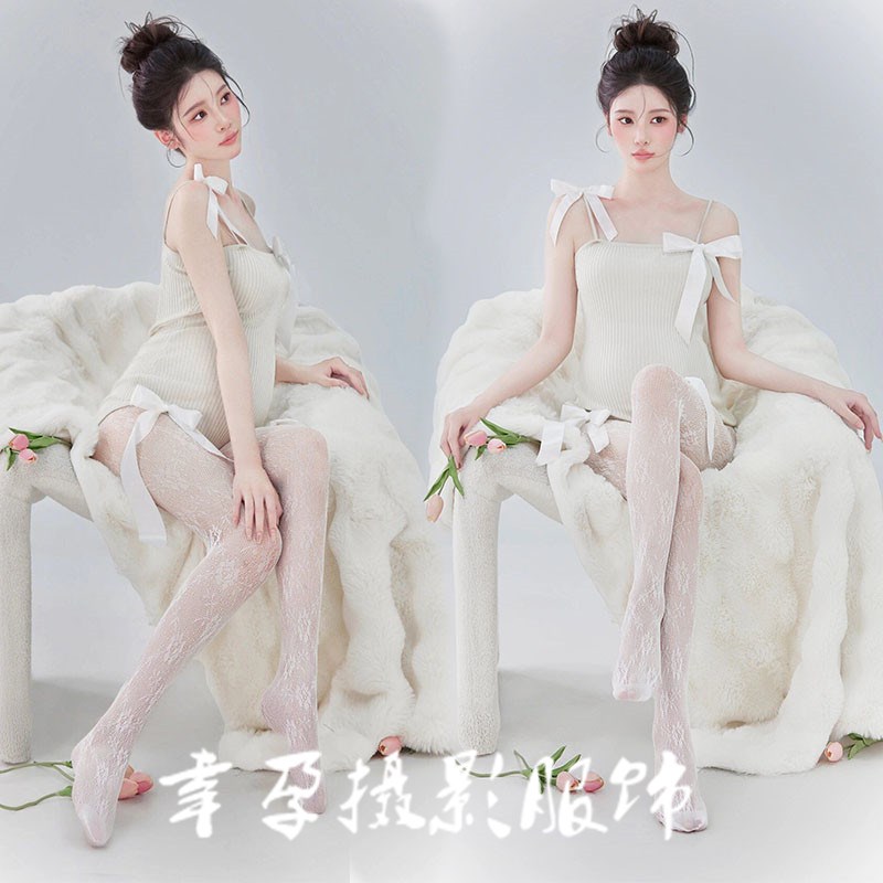 速发新款影楼孕妇拍照服装时尚简孕风连体衣约妈咪小清新摄影服饰