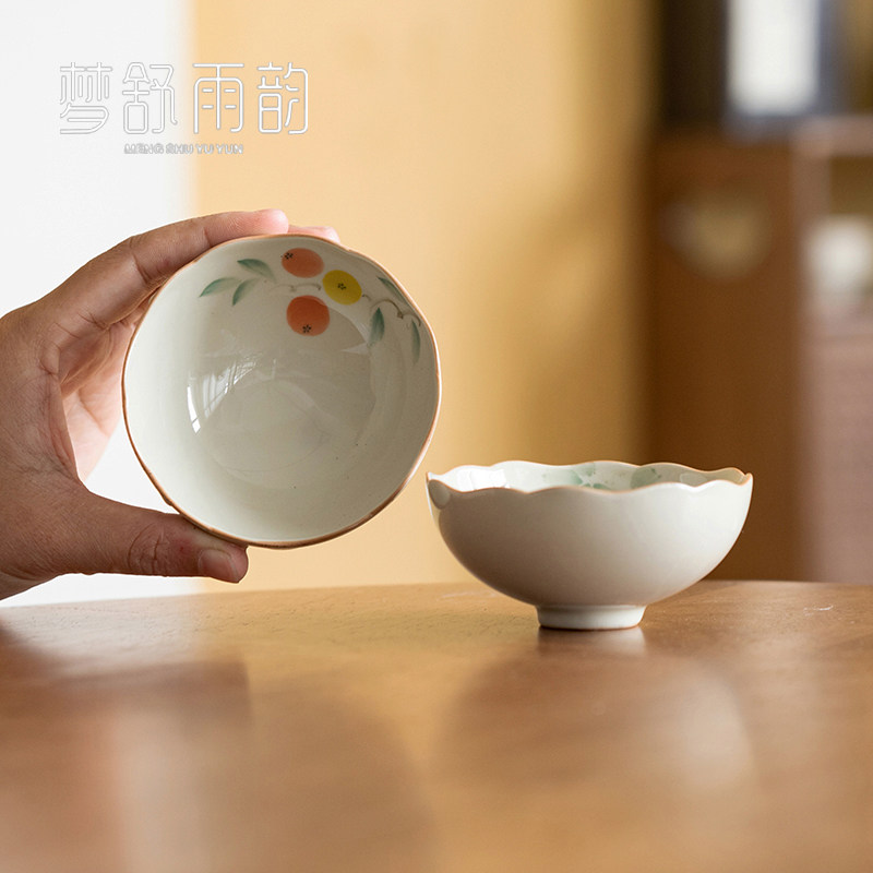 速发草木灰手绘具杯主人杯士单杷陶瓷家用釉下彩功夫茶枇茶杯品茗