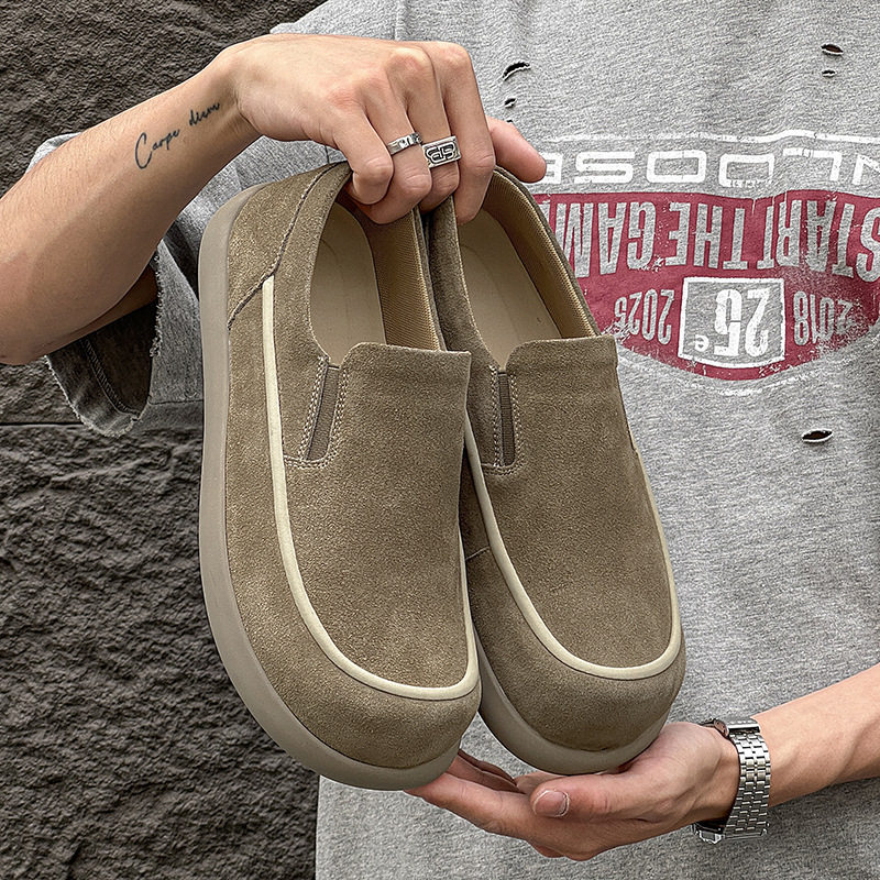 2025新款舒适乐福鞋男厚底增高一脚蹬懒人豆豆鞋休闲软底大头鞋男,流行男鞋,乐福鞋（豆豆鞋）,淘宝优惠券,粉丝福利购,淘宝优惠卷