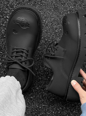 德比鞋男皮鞋增高大头皮鞋百搭黑色cleanfit男士厚底休闲正装皮鞋