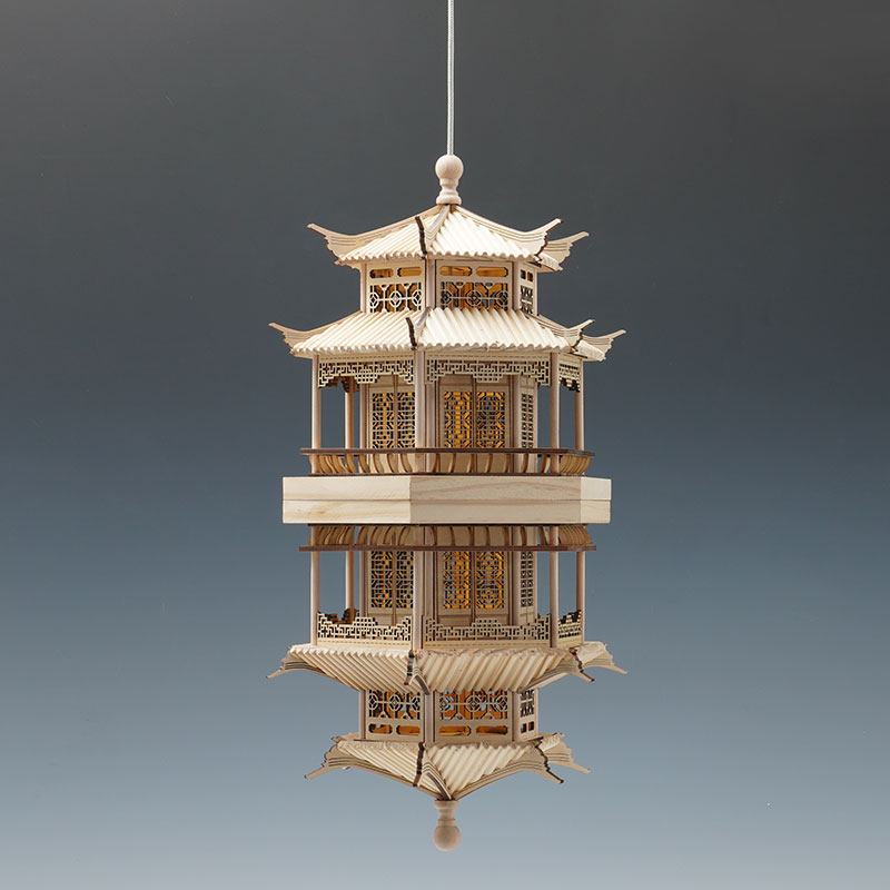 新中式创意双层凉亭镜像木雕吊装饰带灯可发光古建筑模型民宿挂件,标准件/零部件/工业耗材,输送带/传送带,淘宝优惠券,粉丝福利购,淘宝优惠卷