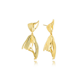 【明星同款】乐言同款CT鳞波鱼尾耳饰轻奢原创度假时尚设计感耳饰