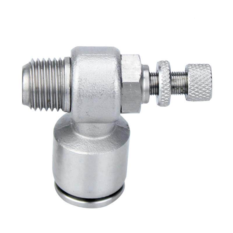 304耐不锈可调气304不锈钢接头高温高压pu-金属快插节流阀调速开