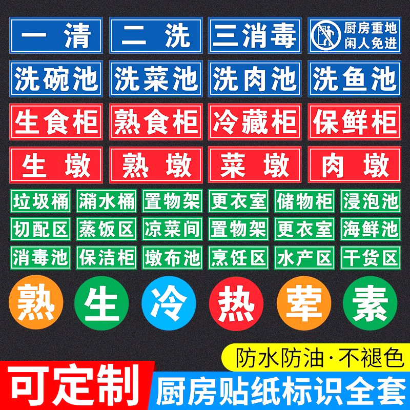 厨房分类标签贴纸厨房管理