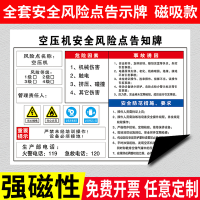 全套安全风险点告示牌磁吸款