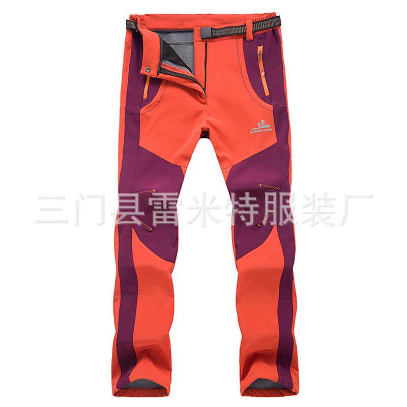 特大码秋冬户撞1630绒色男女软壳冲锋裤外登山雪裤加绒滑暖保休闲