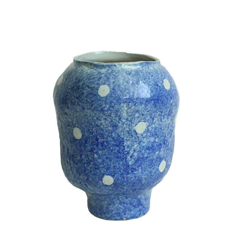 青花新中式侘寂风培陶花瓶粗陶水瓶插瓷花复古手工DIZ民宿酒店摆,橡塑材料及制品,工业陶瓷,淘宝优惠券,粉丝福利购,淘宝优惠卷