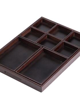 围竹炉几分格茶点23JS0105盘木制创意坚食果干果盘家用客厅茶零点