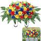 式 美装 门饰花环墓碑花环绢花仿真花盆套摆件ZNU手花工摆件