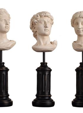 欧式古人物马头像雕塑件古罗风格8237艺术家摆居树脂复工艺装饰品