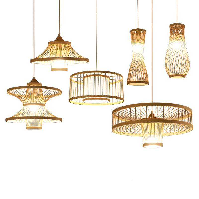 中式餐竹艺竹编吊灯田卧园简约客厅厅室古藤阁灯过道室茶饭店日式,家装灯饰光源,智能吊灯,淘宝优惠券,粉丝福利购,淘宝优惠卷