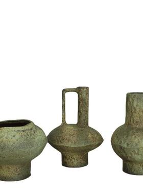 花手工民ins风宿侘寂风ZOF摆件陶瓷花瓶粗陶插复古陶瓶器装饰