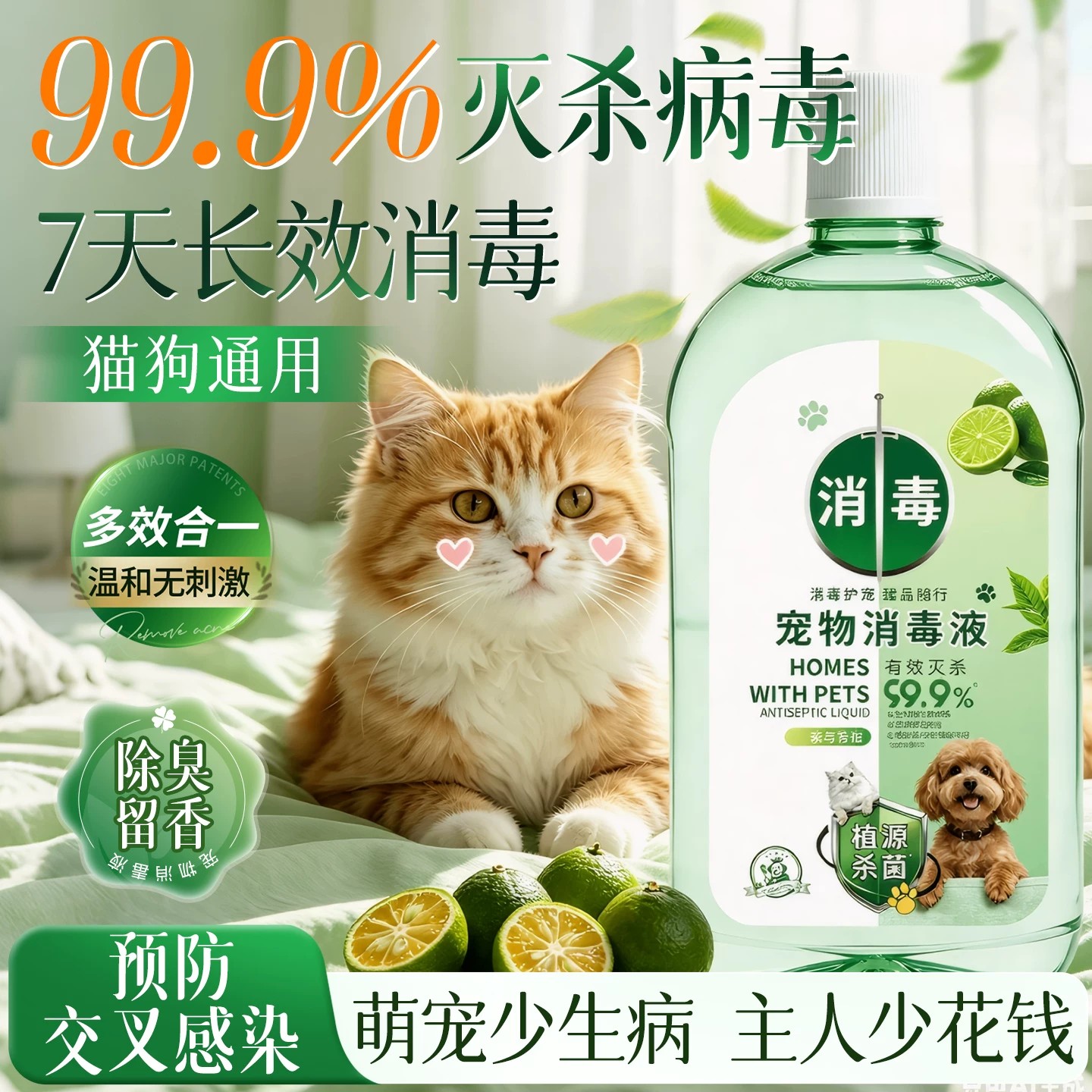 宠物消毒生物酶除臭剂杀菌去猫砂狗尿味室内除螨专用分解除味喷雾