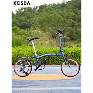 KOSDA科盛达16英寸铝合金超轻便携国布8档变速成人小布折叠自行车