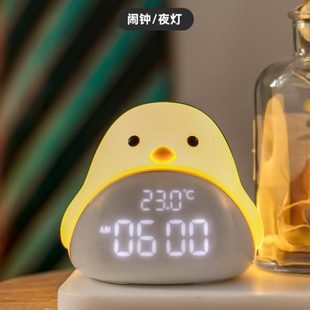 厂促多功能电子闹钟创意学生静音床头卧室床头小夜灯夜光时光鸟儿