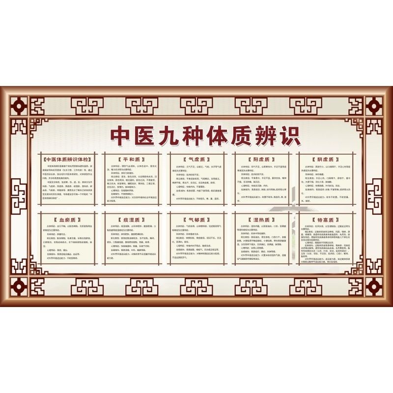 中医养生海报九种体质挂图中医体质辨识及调养方法海报9种体质图9