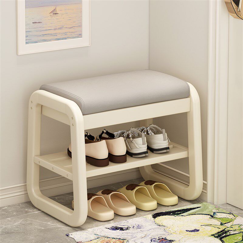 入户换鞋凳门口家用玄关小尺寸可坐可收纳鞋柜奶油风窄小穿鞋凳子